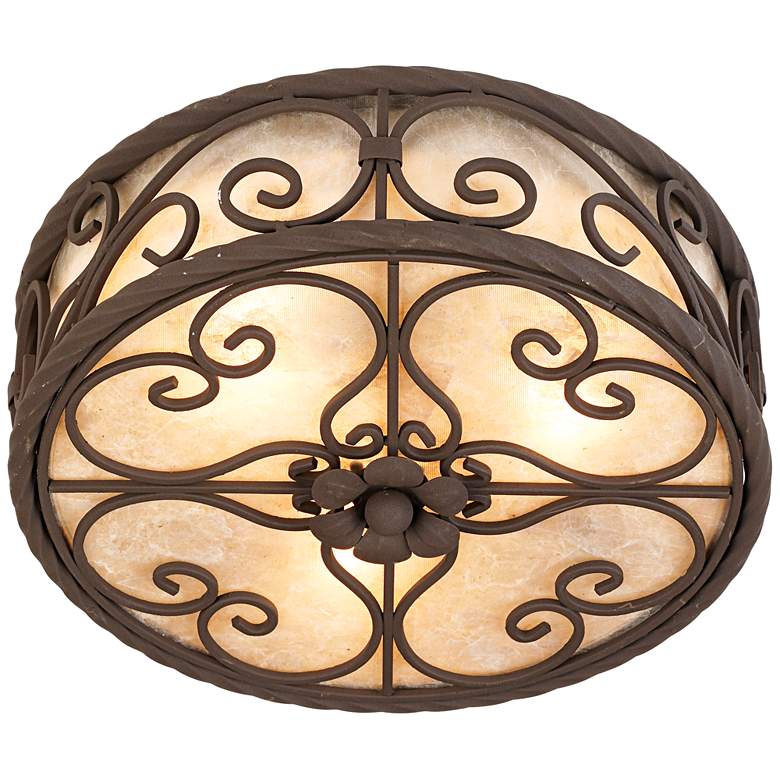 Image 5 John Timberland Natural Mica Collection 12" Wide Ceiling Light Fixture more views