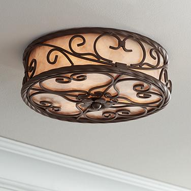 John Timberland Natural Mica Collection 12" Wide Ceiling Light Fixture