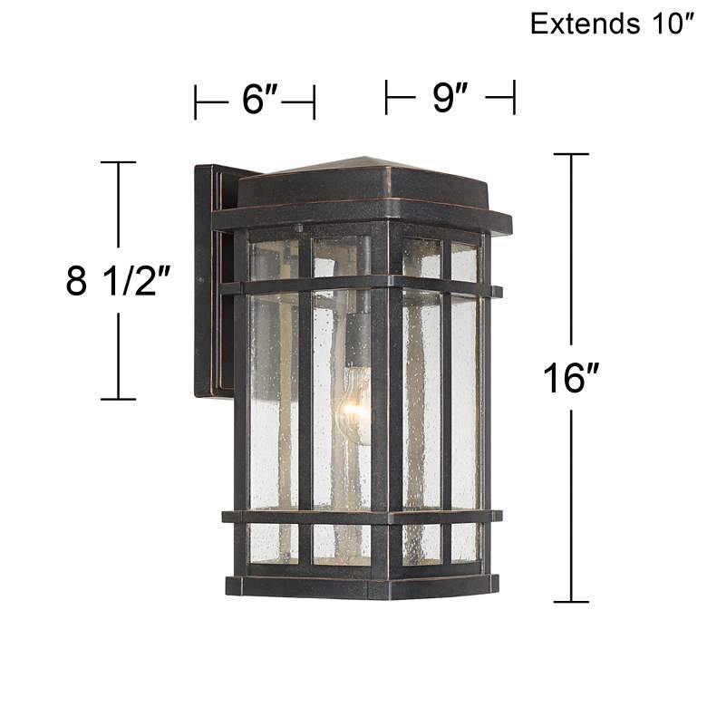 Image 7 John Timberland Neri 16" Mission Oil-Rubbed Bronze Outdoor Wall Light more views