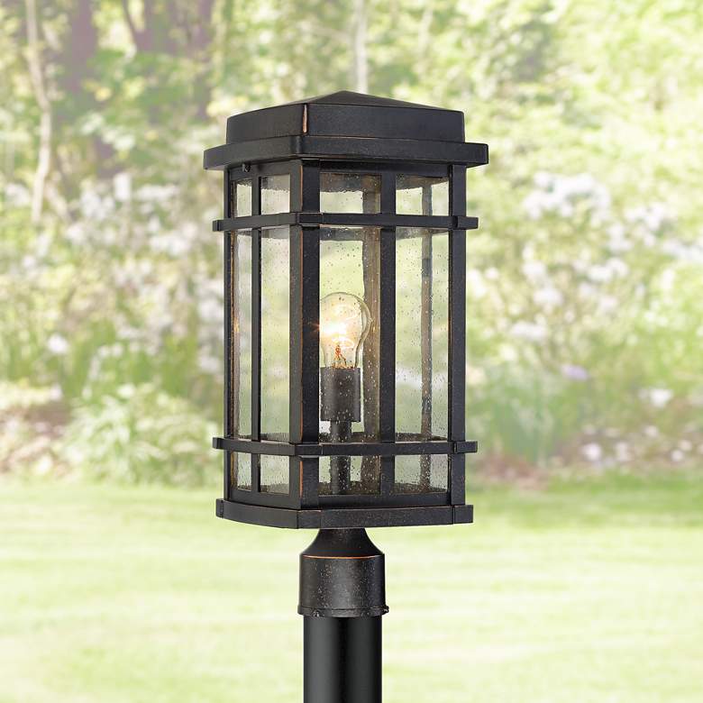 Image 1 John Timberland Neri 19 1/4" High Oil-Rubbed Bronze Outdoor Post Light