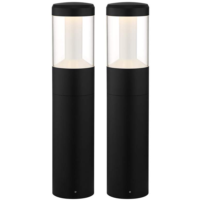 Image 1 John Timberland Nicola 20" High Black LED Landscape Bollards Set of 2
