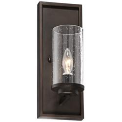 John Timberland Nobel 14&quot; Glass and Bronze Rustic Wall Sconce