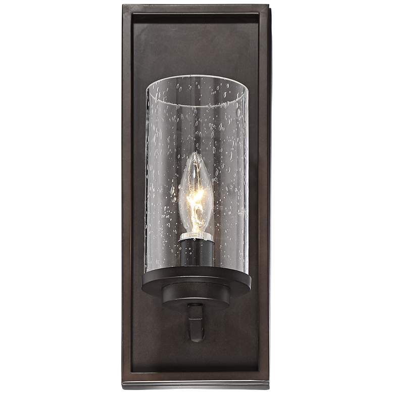 Image 4 John Timberland Nobel 14" Glass and Bronze Rustic Wall Sconce more views