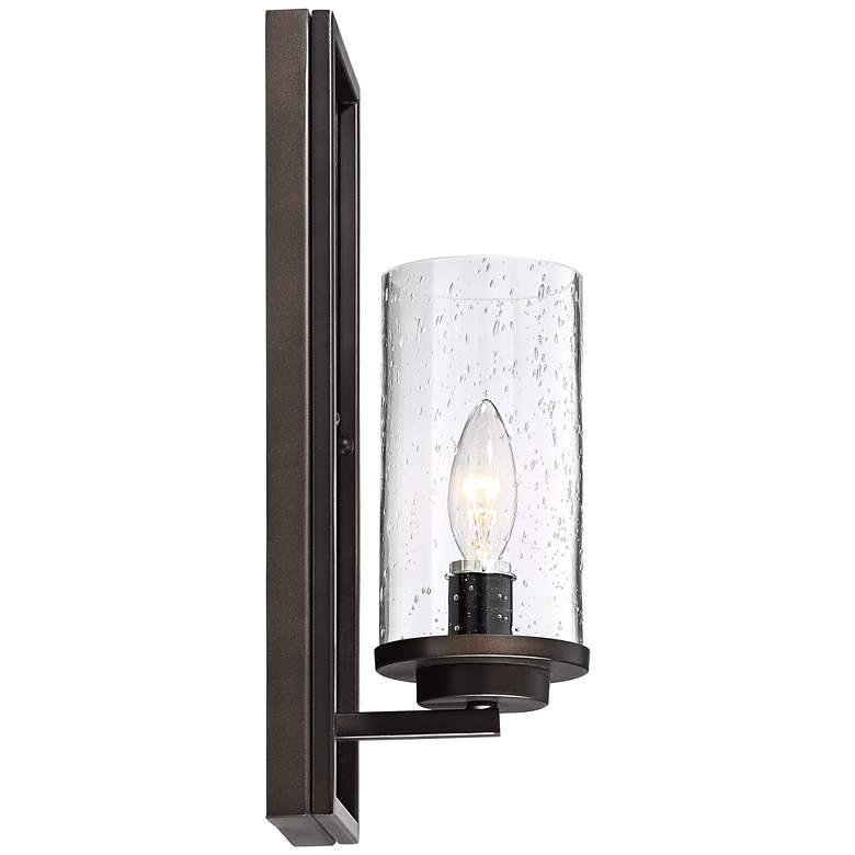 Image 5 John Timberland Nobel 14" Glass and Bronze Rustic Wall Sconce more views