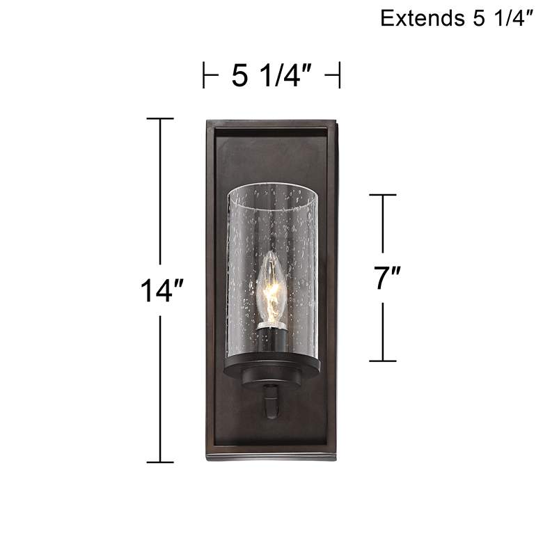 Image 6 John Timberland Nobel 14" Glass and Bronze Rustic Wall Sconce more views