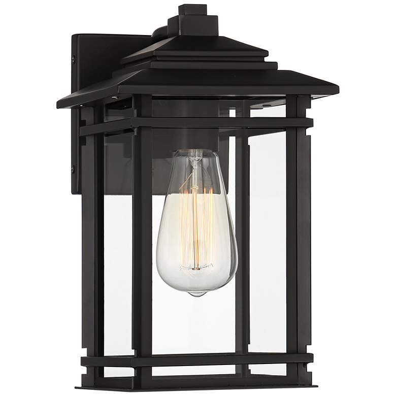 Image 2 John Timberland North House 12" High Matte Black Outdoor Wall Light