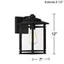 7_John Timberland North House 12" High Matte Black Outdoor Wall Light more views