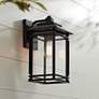 1_John Timberland North House 16" Matte Black and Glass Outdoor Light