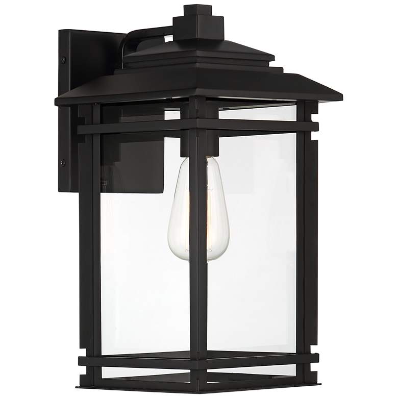 Image 5 John Timberland North House 16" Matte Black and Glass Outdoor Light more views