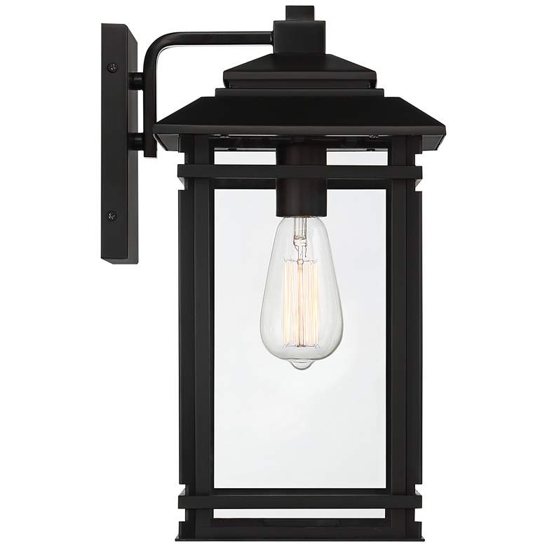 Image 6 John Timberland North House 16" Matte Black and Glass Outdoor Light more views