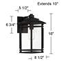 John Timberland North House 16" Matte Black and Glass Outdoor Light