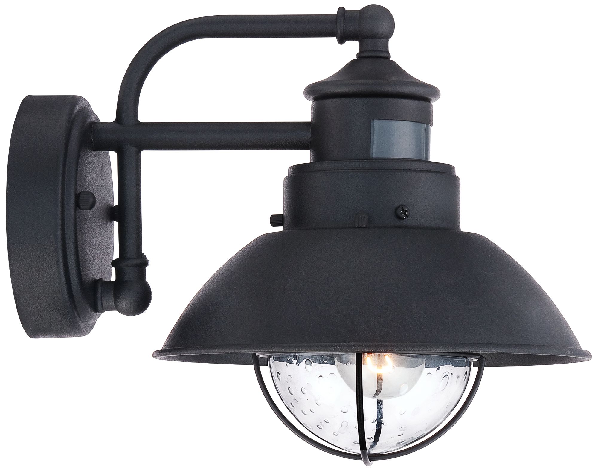 Image 6 John Timberland Oberlin 9" Black Auto-On Motion Sensor Outdoor Light more views