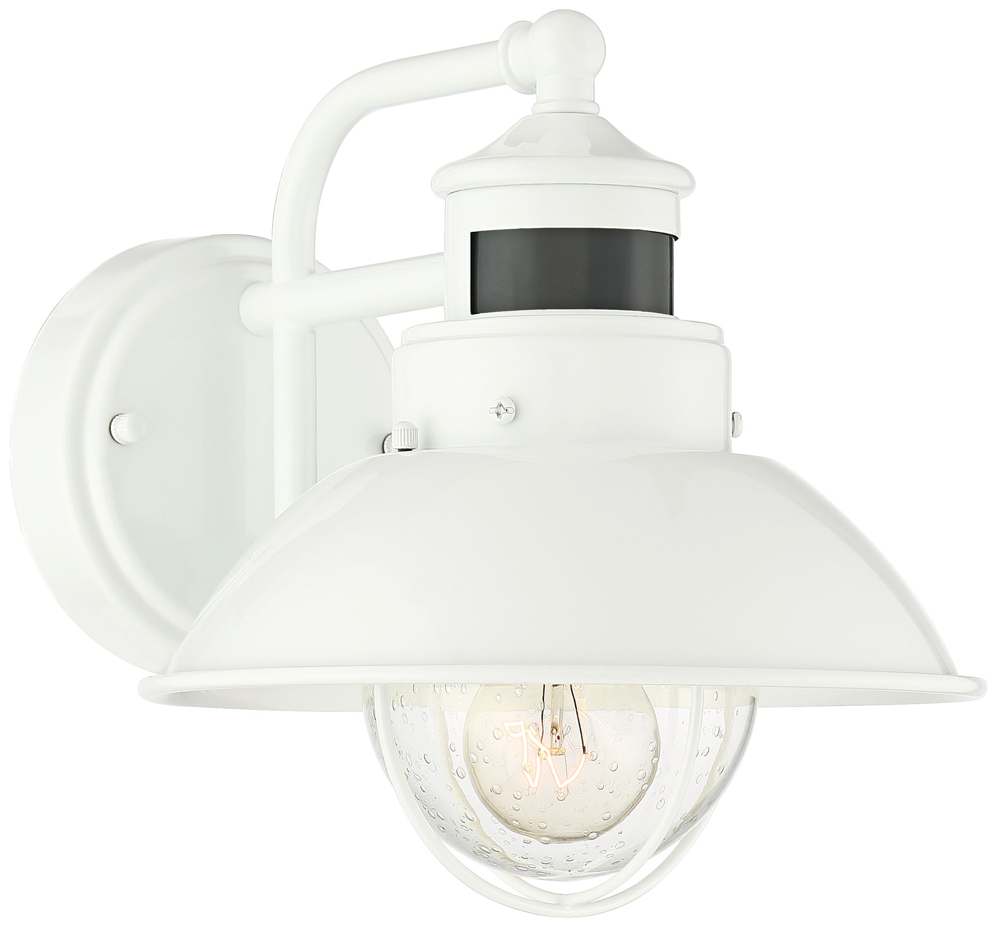 Image 6 John Timberland Oberlin 9" White Dusk-Dawn Motion Sensor Outdoor Light more views