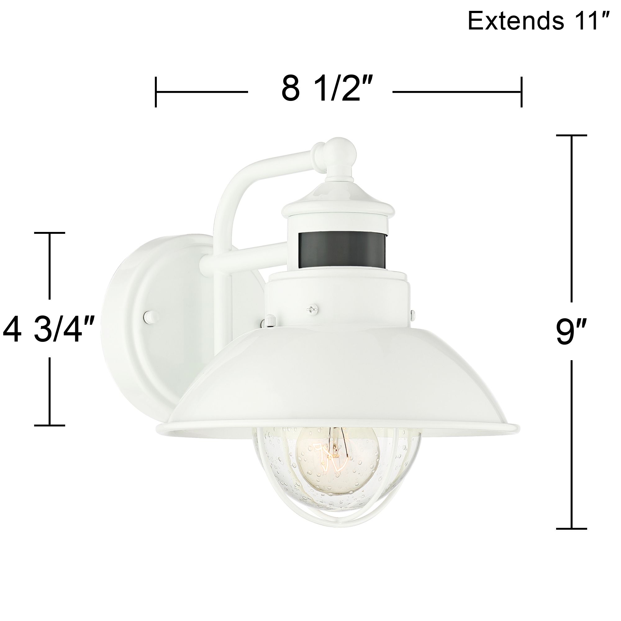 John Timberland Oberlin 9" White Dusk-Dawn Motion Sensor Outdoor Light