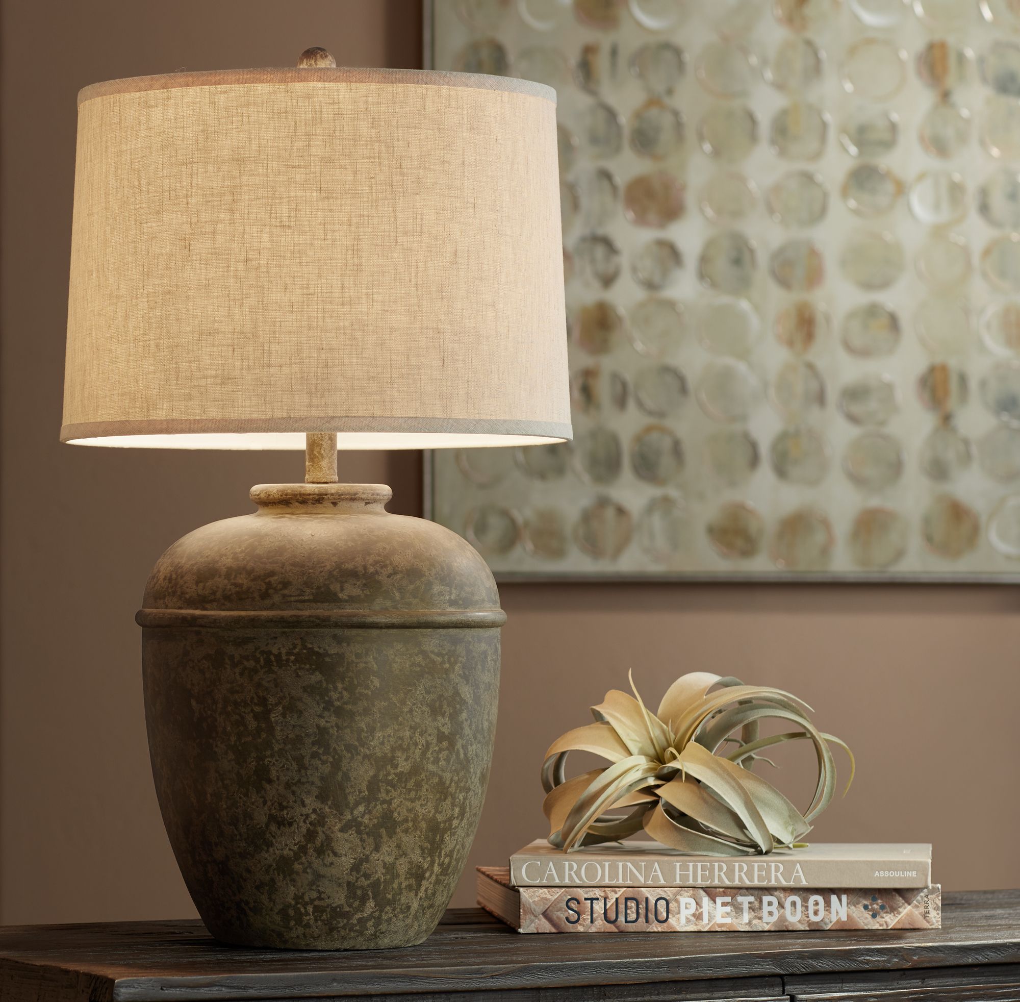 John Timberland Otero 27" Mottled Faux Stone Rustic Lamps Set of 2