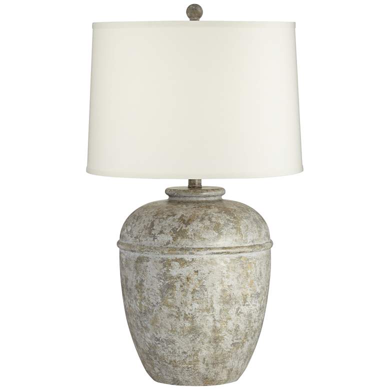 Image 2 John Timberland Otero 27 inch Mottled Stone Finish Rustic Jug Table Lamp