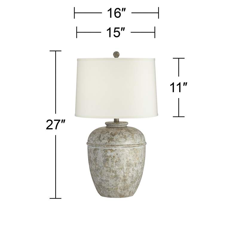 Image 7 John Timberland Otero 27" Mottled Stone Finish Rustic Jug Table Lamp more views