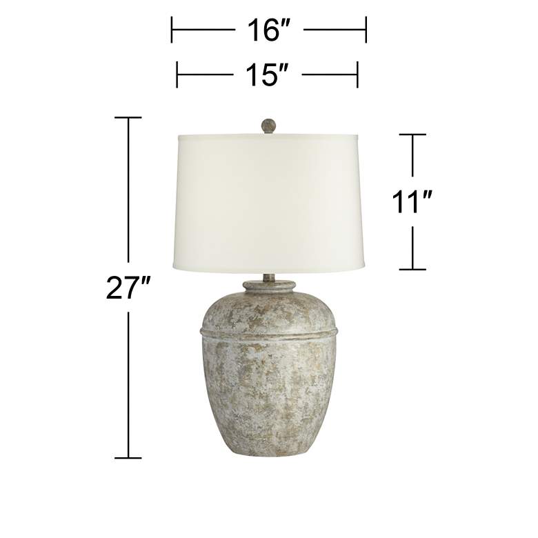 Image 7 John Timberland Otero 27 inch Mottled Stone Finish Rustic Jug Table Lamp more views