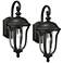 John Timberland Park Sienna 16 3/4" Black Outdoor Wall Light Set of 2