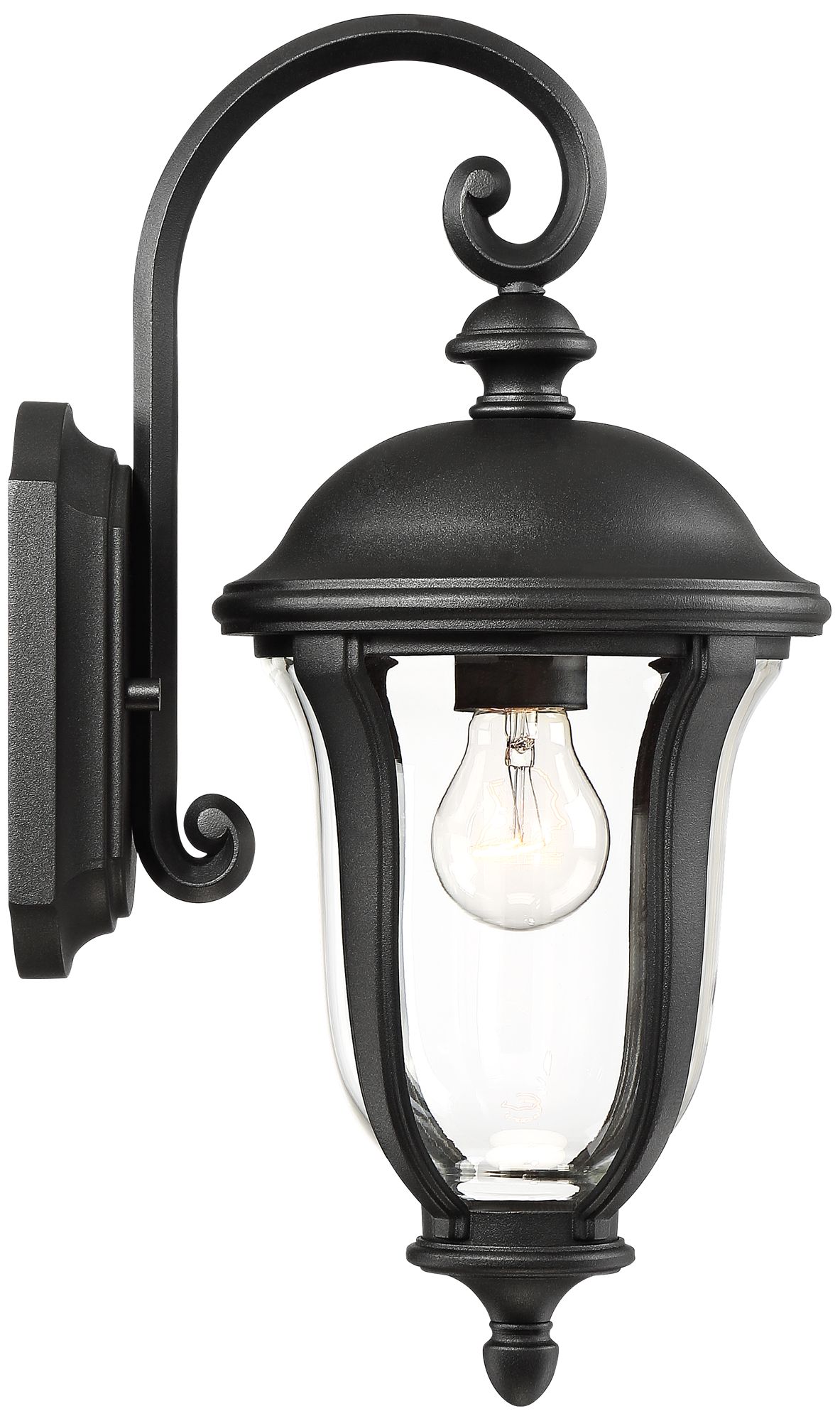 John Timberland  Park Sienna 16 3/4" Black Outdoor Wall Light Set of 2