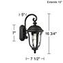 John Timberland  Park Sienna 16 3/4" Black Outdoor Wall Light Set of 2