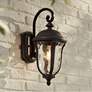 1_John Timberland Park Sienna 16 3/4" Bronze Scroll Outdoor Wall Light