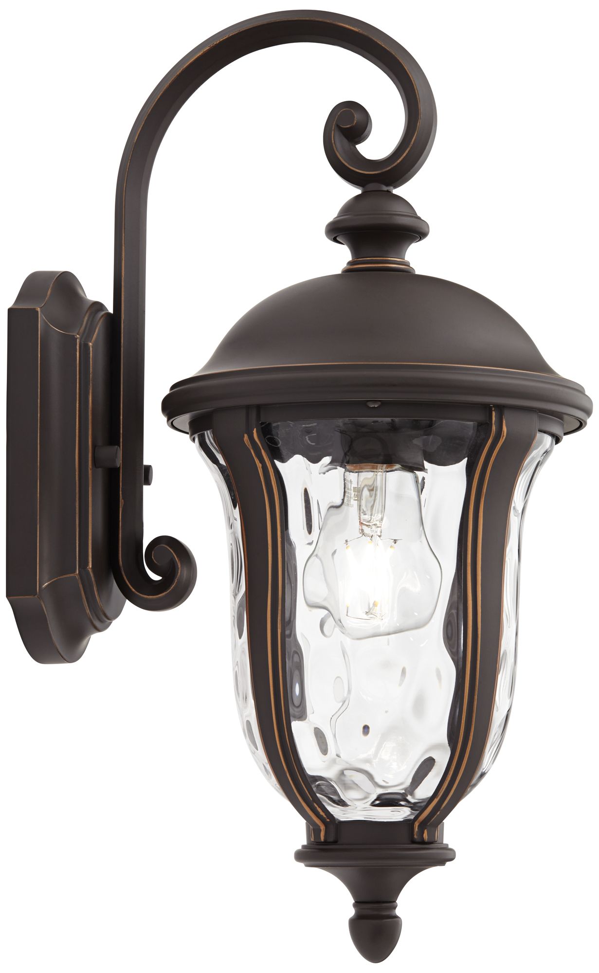 John Timberland Park Sienna 16 3/4" Bronze Scroll Outdoor Wall Light
