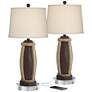 John Timberland Parker 28 1/2" Bronze USB Lamps with Acrylic Risers
