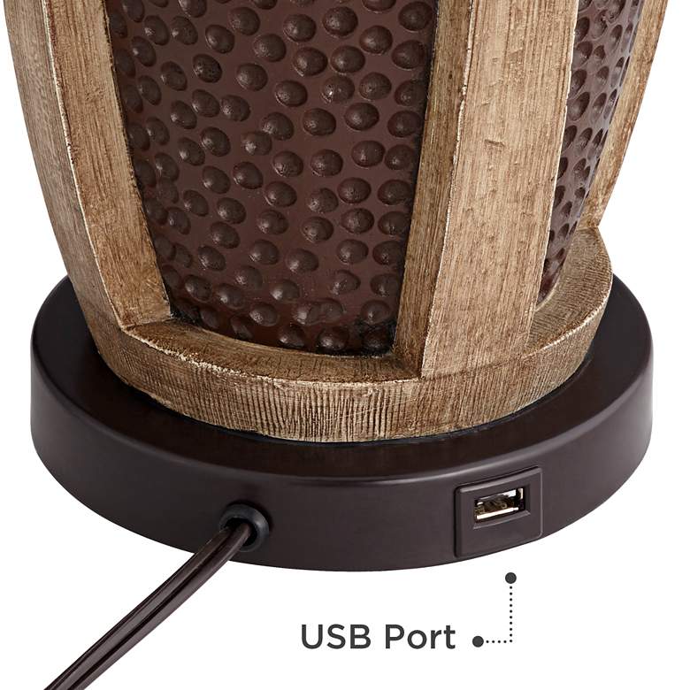 Image 4 John Timberland Parker 28 1/2" Bronze USB Lamps with Acrylic Risers more views