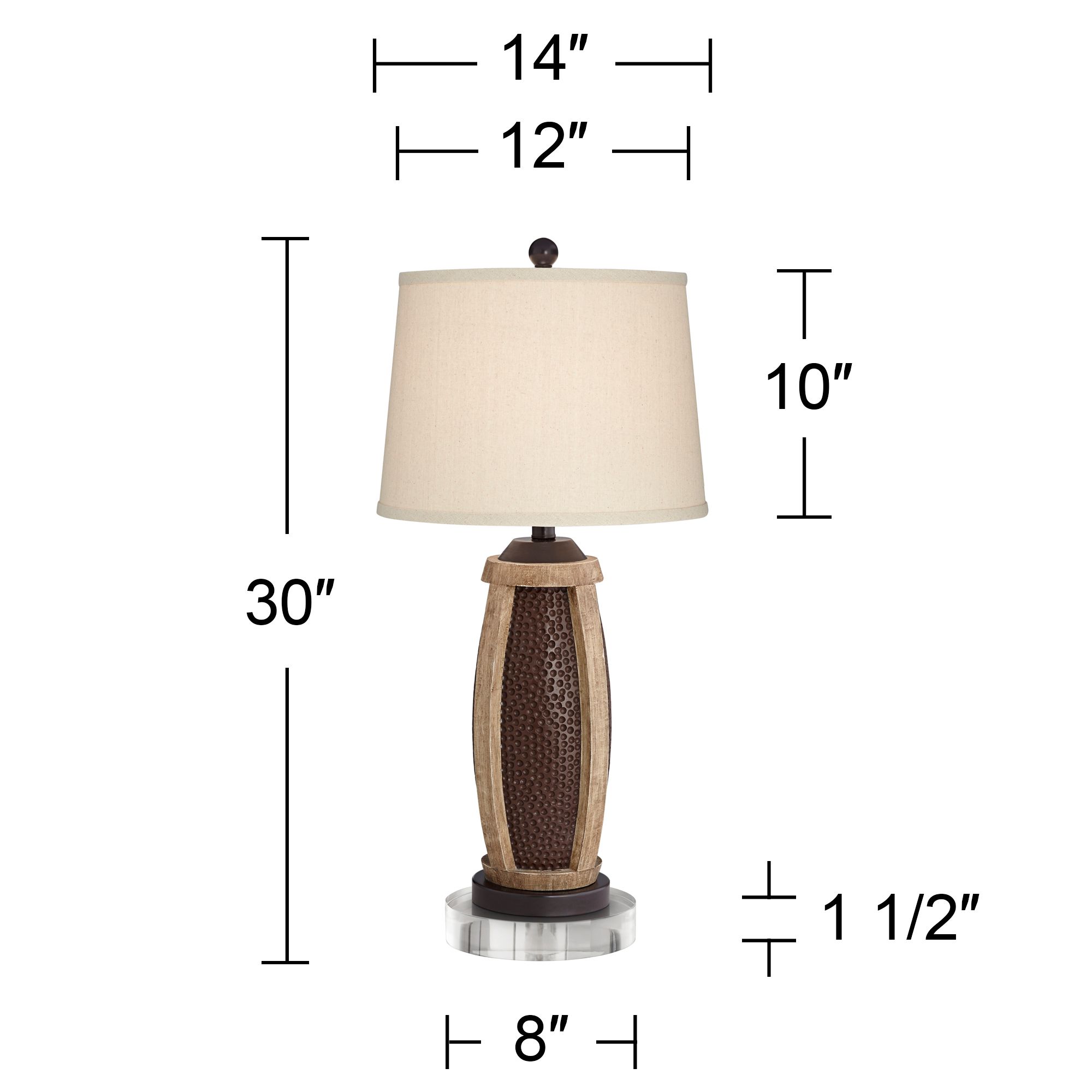 John Timberland Parker 28 1/2" Bronze USB Lamps with Acrylic Risers