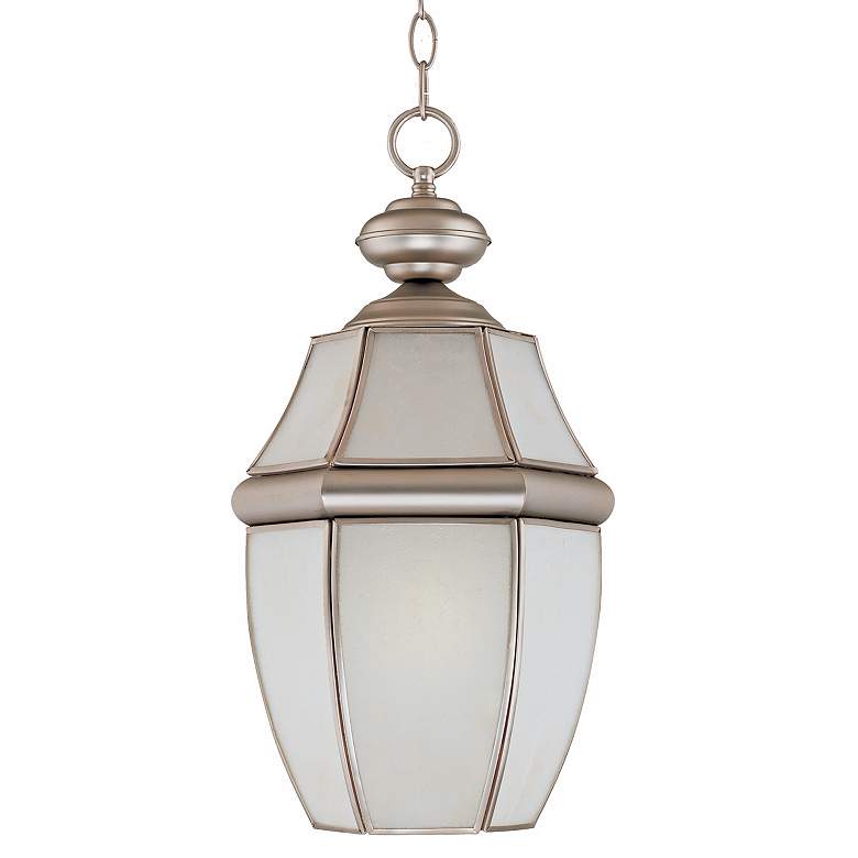 Image 1 John Timberland Pewter 10" Wide Hanging Lantern Outdoor Light