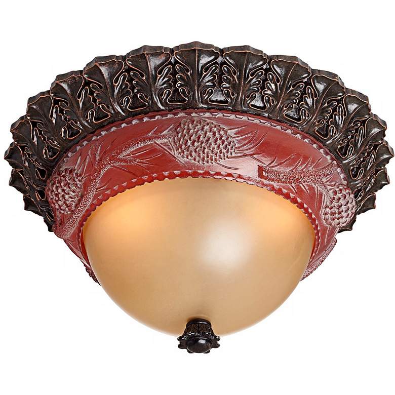Image 1 John Timberland Pine Cone Glow 16" Wide Rustic Ceiling Light