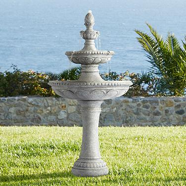 John Timberland Pineapple Old Stone Finish 44" 3-Tier Garden Fountain