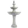 3_John Timberland Pineapple Old Stone Finish 44" 3-Tier Garden Fountain