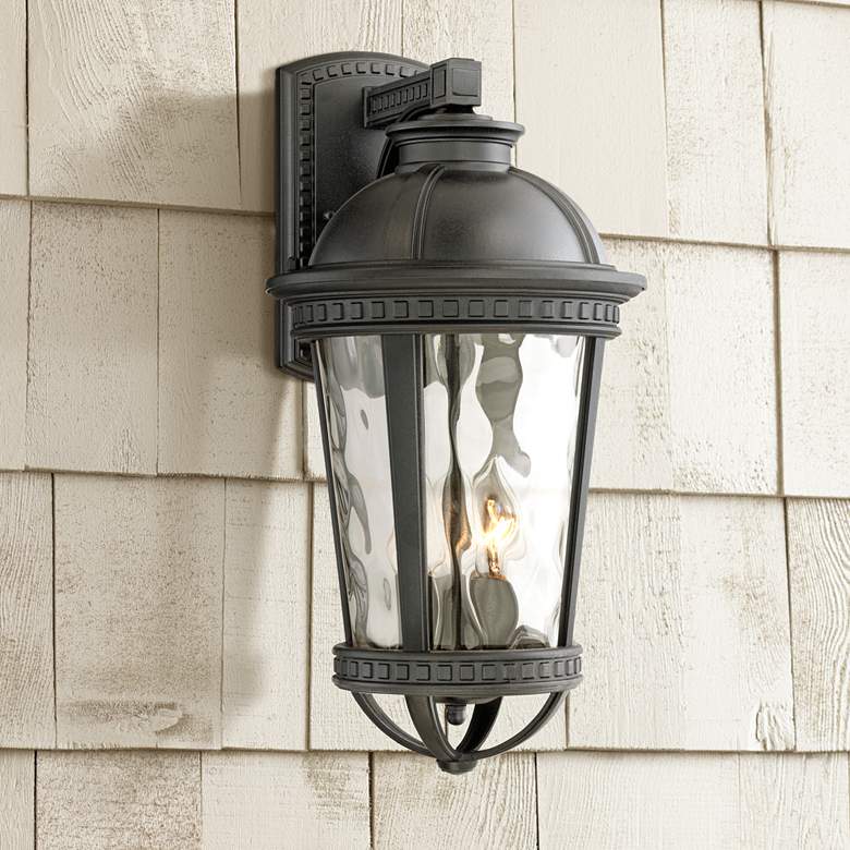 Image 1 John Timberland Provence 18 inchH Large Black Outdoor Wall Light