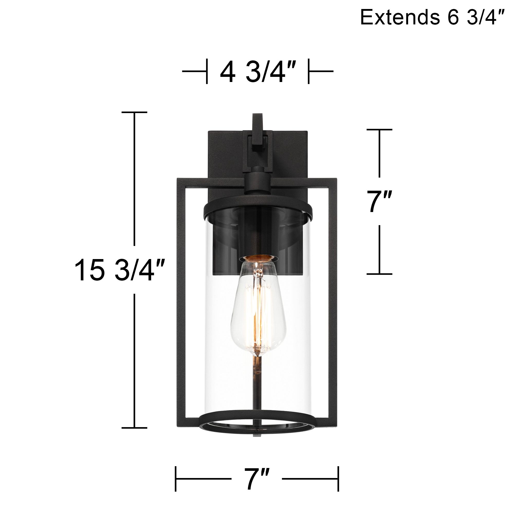 John Timberland Rennes 14 3/4" High Black Outdoor Wall Light in scene