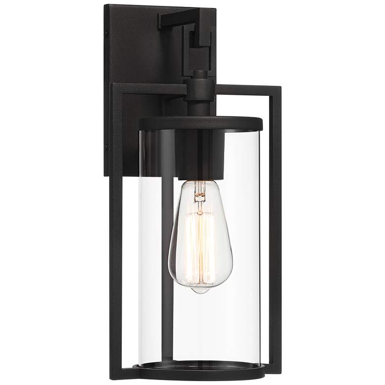 Image 3 John Timberland Rennes 15 3/4" High Black Outdoor Wall Light
