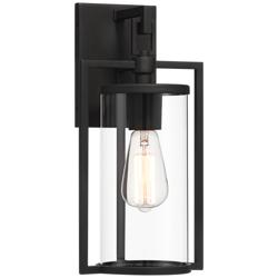 John Timberland Rennes 15 3/4" High Black Outdoor Wall Light