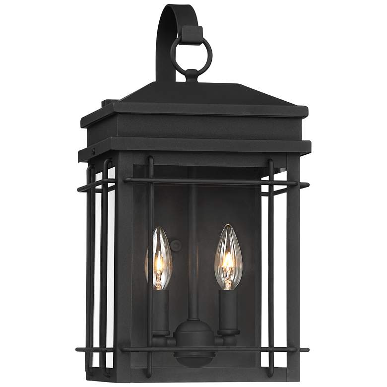 Image 2 John Timberland Rotherfield 17" High Textured Black Outdoor Wall Light