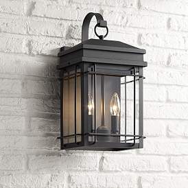 Image1 of John Timberland Rotherfield 17" High Textured Black Outdoor Wall Light