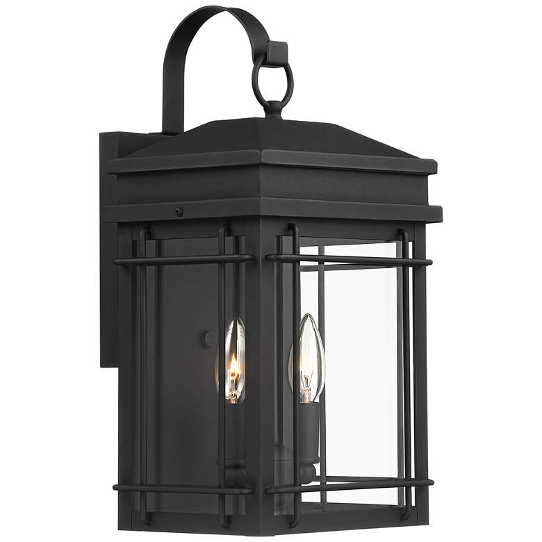 Image 6 John Timberland Rotherfield 17 inch High Textured Black Outdoor Wall Light more views