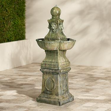 John Timberland Royal Lion 54" High Garden Pedestal Outdoor Fountain