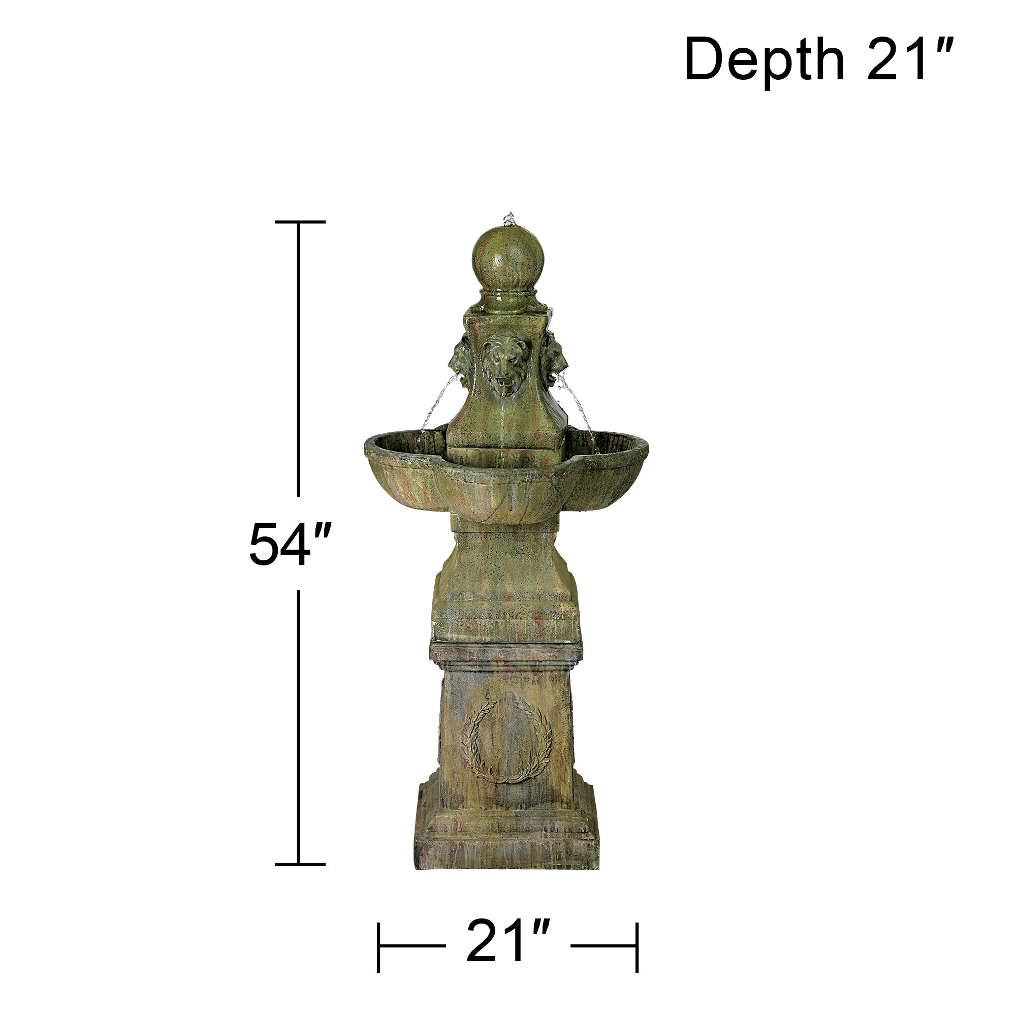 Image 5 John Timberland Royal Lion 54" High Garden Pedestal Outdoor Fountain more views