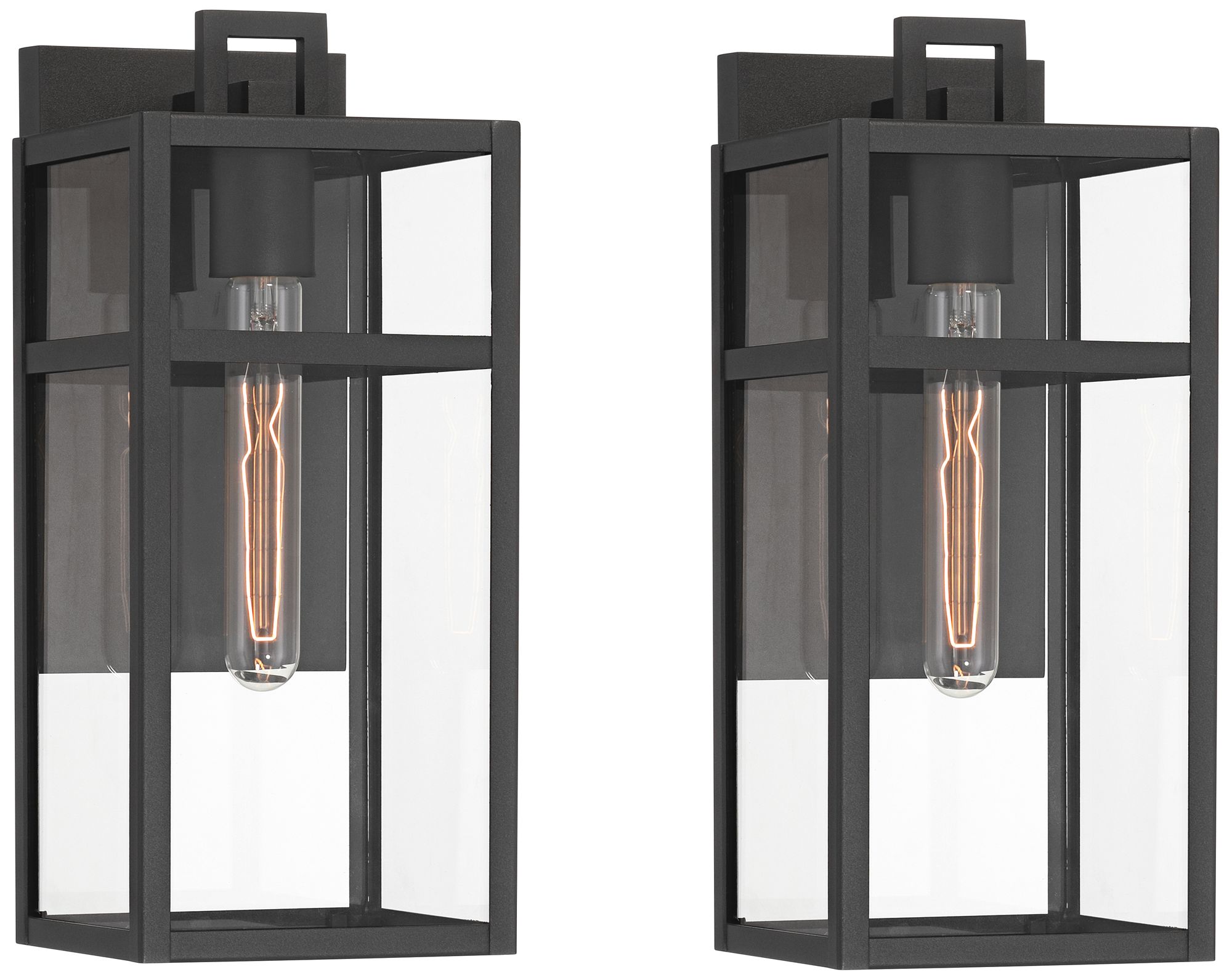 Image 2 John Timberland San Lucas 14 1/2" Sand Black Outdoor Lights Set of 2