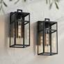 2_John Timberland San Lucas 14 1/2" Sand Black Outdoor Lights Set of 2