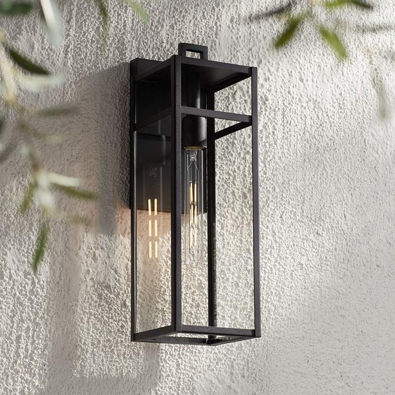 Image 2 John Timberland San Lucas 18 3/4" High Sand Black Outdoor Wall Light