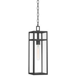 John Timberland San Lucas 19 1/2" Sand Black Outdoor Hanging Light