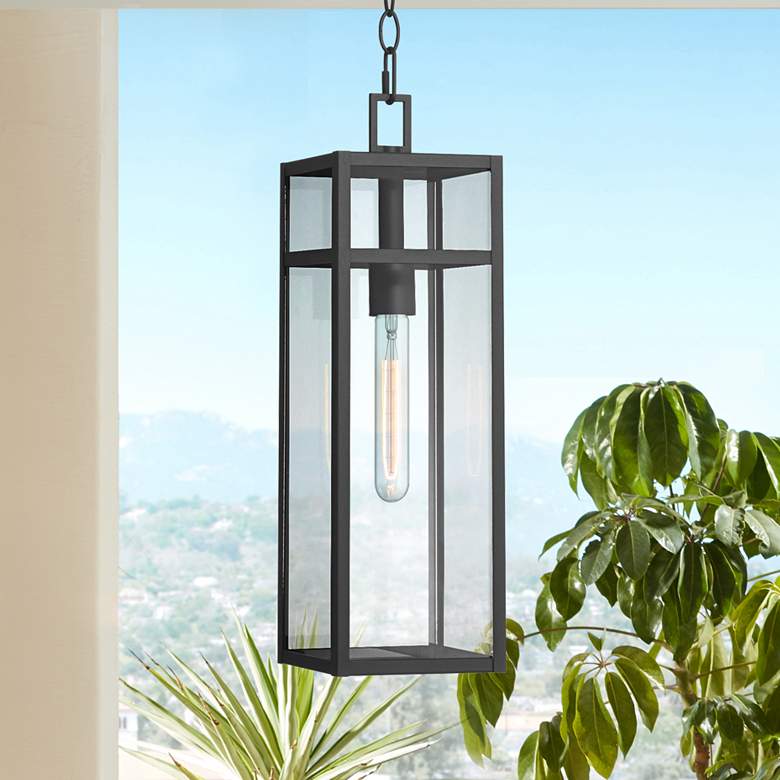 Image 2 John Timberland San Lucas 19 1/2" Sand Black Outdoor Hanging Light
