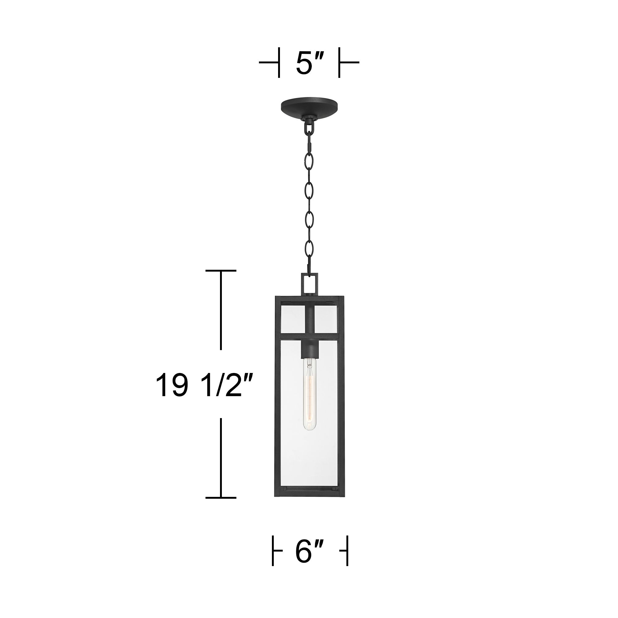 John Timberland San Lucas 19 1/2" Sand Black Outdoor Hanging Light in scene