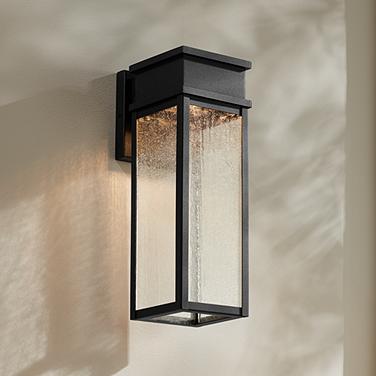 John Timberland Sintef 14 1/4" High Sand Black LED Outdoor Wall Light